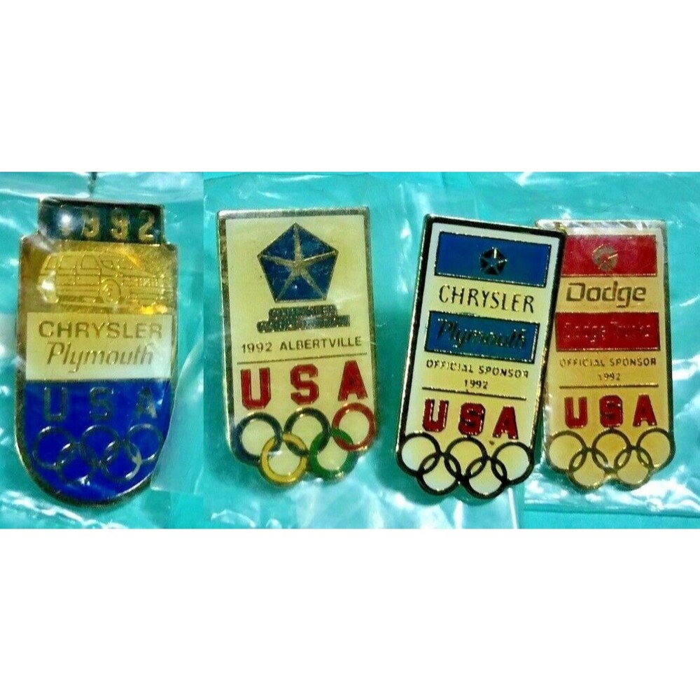 1992 Barcelona Olympics, 4 Pins  Dodge,Chrysler,Plymouth Sponsor Pins